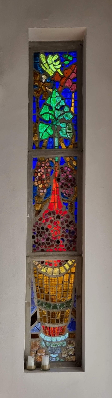 The Mystical wine press a Glass slab work by Charles Carrere for the church of Saint Léon de Marracq in Bayonne